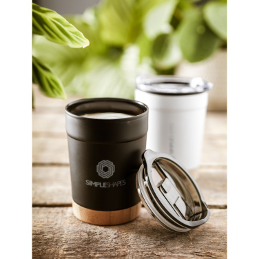 Logo trade promotional gift photo of: Kobe Bamboo RCS Recycled Steel 350 ml coffee cup