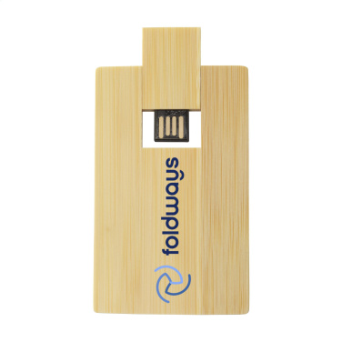 Logo trade promotional items picture of: CreditCard USB Bamboo 16 GB