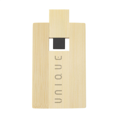 Logo trade promotional giveaways picture of: CreditCard USB Bamboo 32 GB