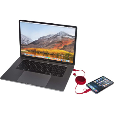 Logotrade promotional gifts photo of: Alasia 5-in-1 100 cm recycled plastic and aluminium retractable data sync and 45W fast charge cable