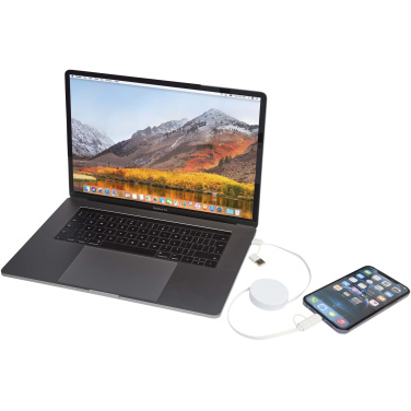 Logo trade promotional gift photo of: Citala 5-in-1 recycled plastic 90 cm retractable data sync and 40W fast charge cable