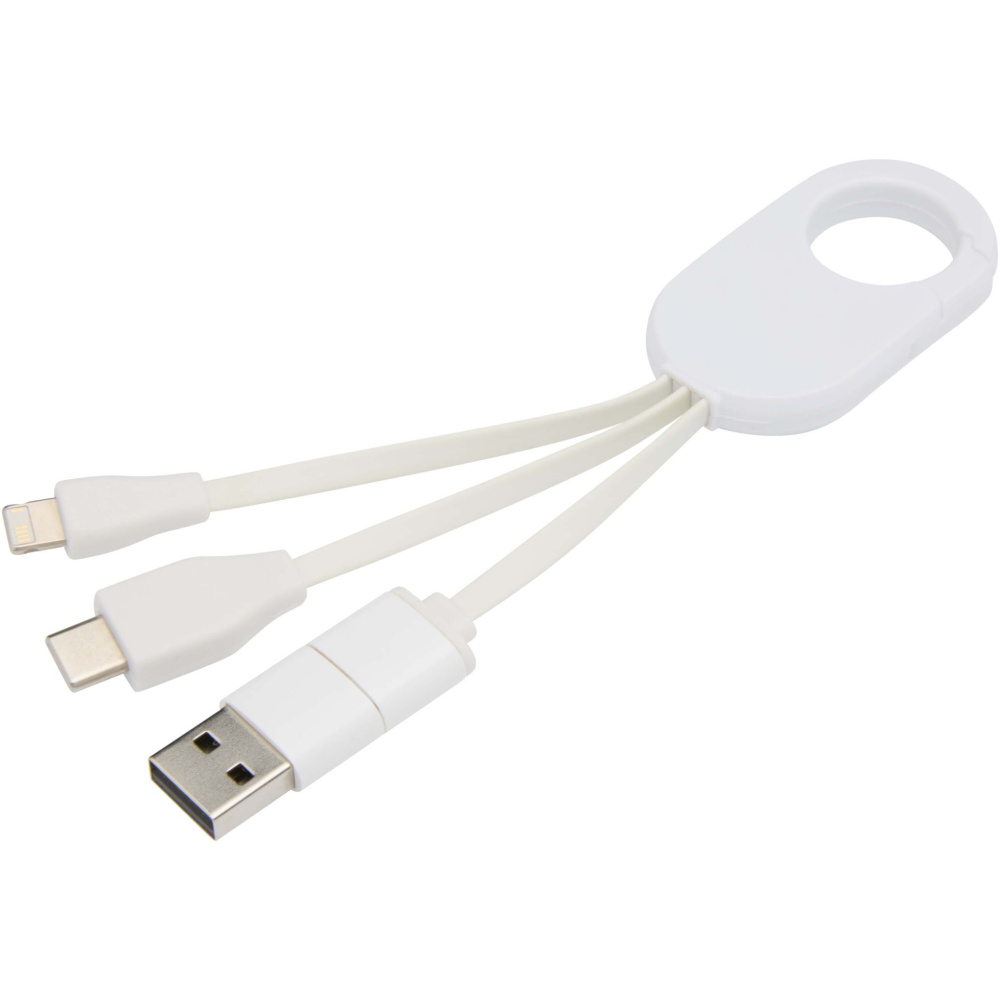 Logo trade promotional items image of: Troop 4-in-1 recycled plastic charging cable