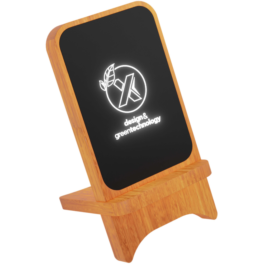 Logotrade business gifts photo of: SCX.design W16 10W light-up wireless wooden stand