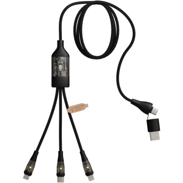 Logo trade promotional items picture of: SCX.design C50 5-in-1 fast charging 100W/5A cable with digital display