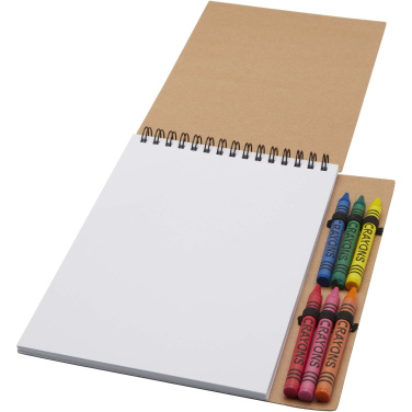 Logo trade promotional merchandise photo of: Doodle A5 spiral soft cover notebook and crayon set