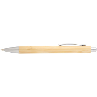 Logo trade promotional giveaways image of: Oblys bamboo ballpoint pen and mechanical pencil set (black ink)