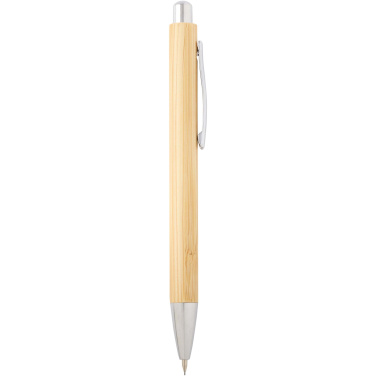 Logo trade business gift photo of: Oblys bamboo ballpoint pen and mechanical pencil set (black ink)