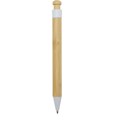 Logotrade corporate gift picture of: Rattan bamboo and recycled plastic ballpoint pen (black ink)