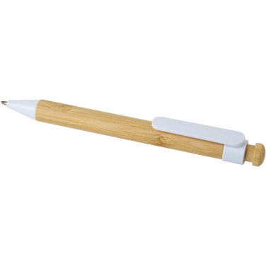 Logotrade corporate gift picture of: Rattan bamboo and recycled plastic ballpoint pen (black ink)