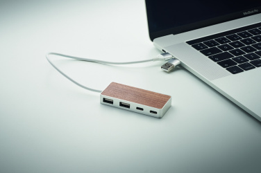 Logo trade promotional merchandise image of: USB hub 4 ports 27,5 cm