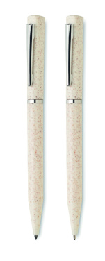 Logotrade corporate gift picture of: Wheat straw/ABS twist pen set