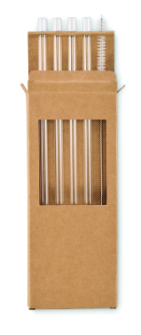 Logotrade business gift image of: 4 reusable glass straws