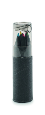 Logo trade business gifts image of: 6 black colouring pencils