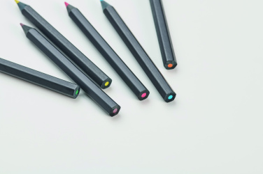 Logo trade promotional giveaway photo of: 6 black colouring pencils