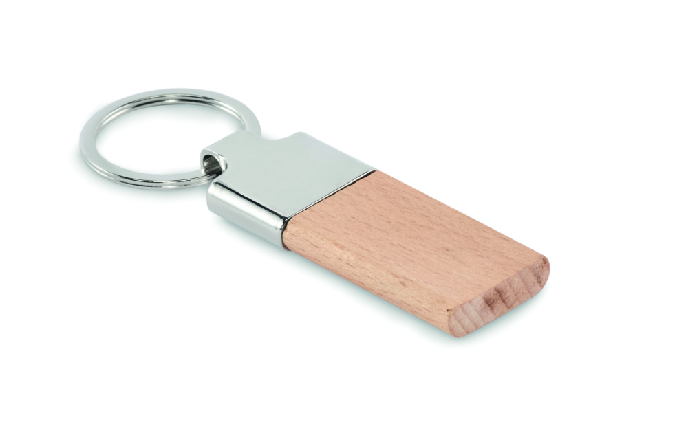 Logo trade promotional gift photo of: Key ring with rubber wood