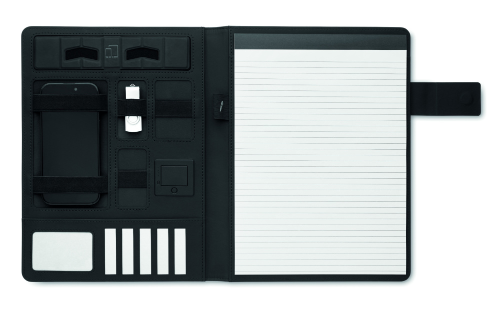 Logo trade business gift photo of: A4 folder and wireless charger