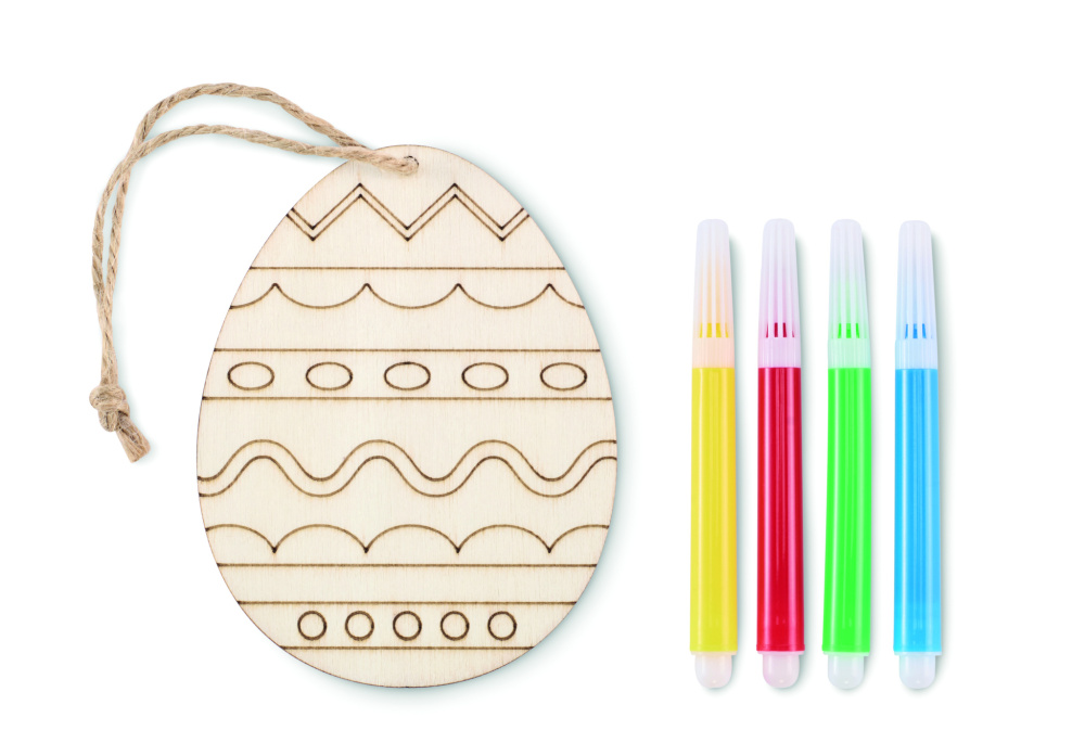 Logotrade promotional merchandise image of: Wooden egg painting set
