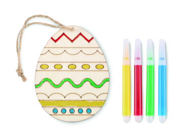 Logo trade promotional merchandise image of: Wooden egg painting set
