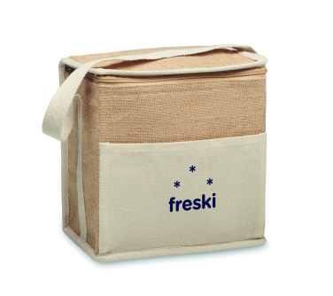 Logo trade promotional gifts picture of: Jute and canvas cooler bag 3L