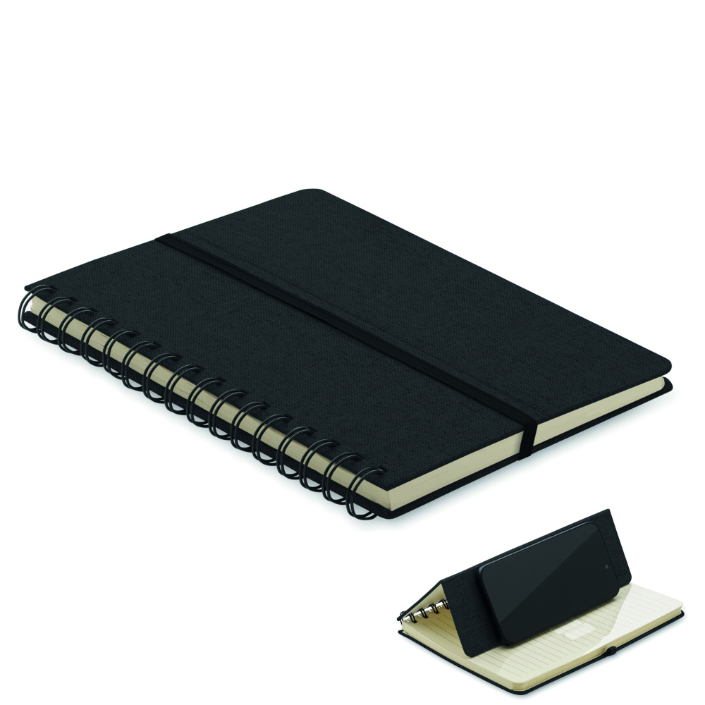 Logo trade corporate gifts image of: A5 notebook with phone holder
