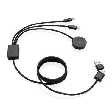 Logo trade business gifts image of: Terra RCS rPET 6-in-1 charging cable with watch charger