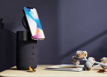 Logo trade corporate gifts picture of: Urban Vitamin Anaheim RCS recycled 10W speaker 15W charger