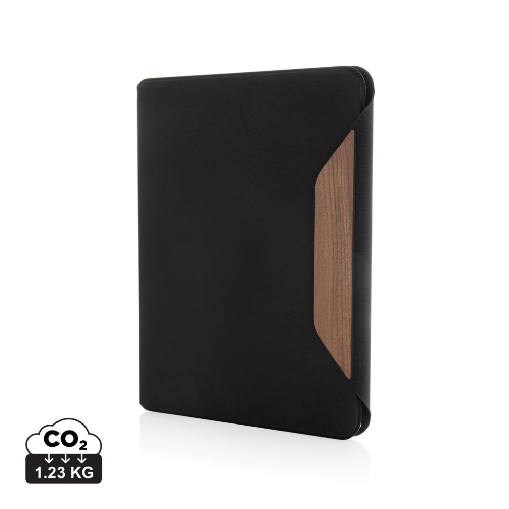 Logotrade promotional item picture of: Teri AWARE™ RPET and walnut A4 portfolio