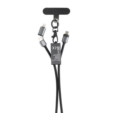 Logo trade promotional gift photo of: Terra RCS recycled PET phone cord with dual charge cable