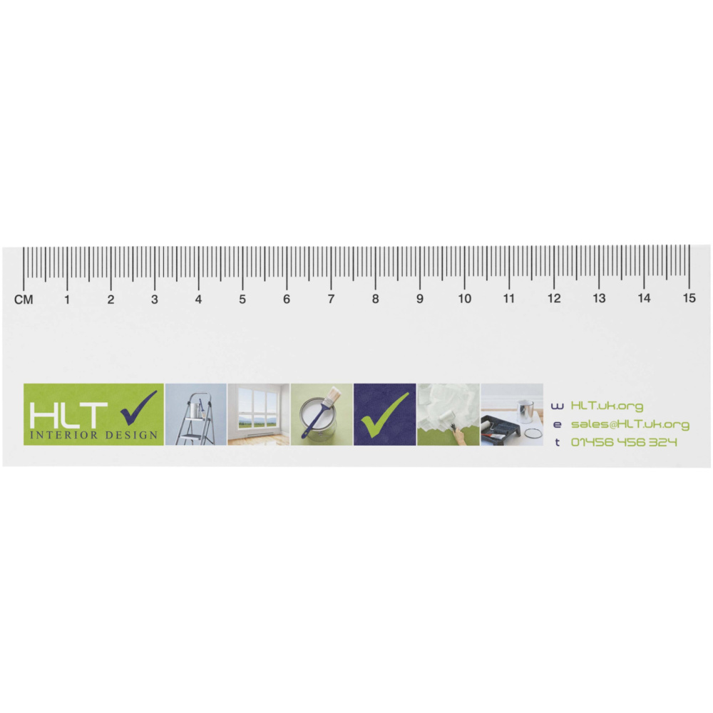 Logo trade promotional giveaway photo of: Sticky-Mate® recycled sticky notes with printed 15 cm ruler