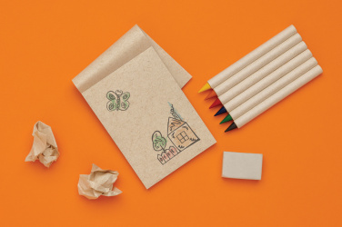 Logo trade promotional gifts image of: Micki GRS infinity 6pc coloring pencil set with notepad