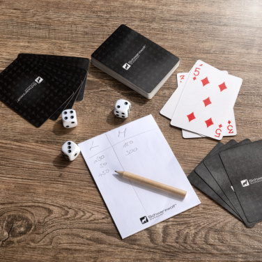 Logotrade advertising product image of: Set of playing cards and dice MURRAY Schwarzwolf