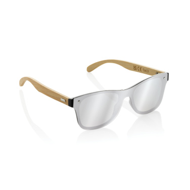 Logo trade promotional merchandise photo of: Prism RCS recycled plastic sunglasses with bamboo frame