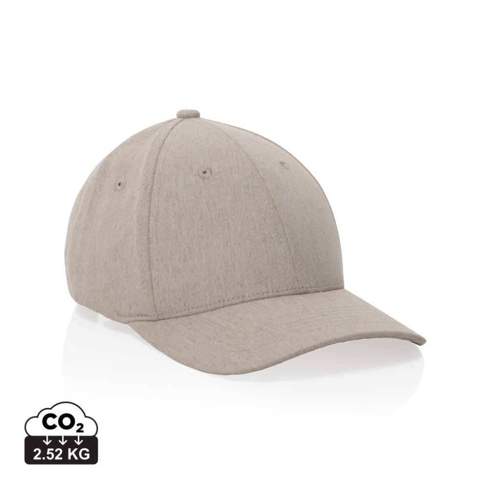Logotrade promotional product picture of: Milo AWARE™ recycled heather 6 panel cap 200gr