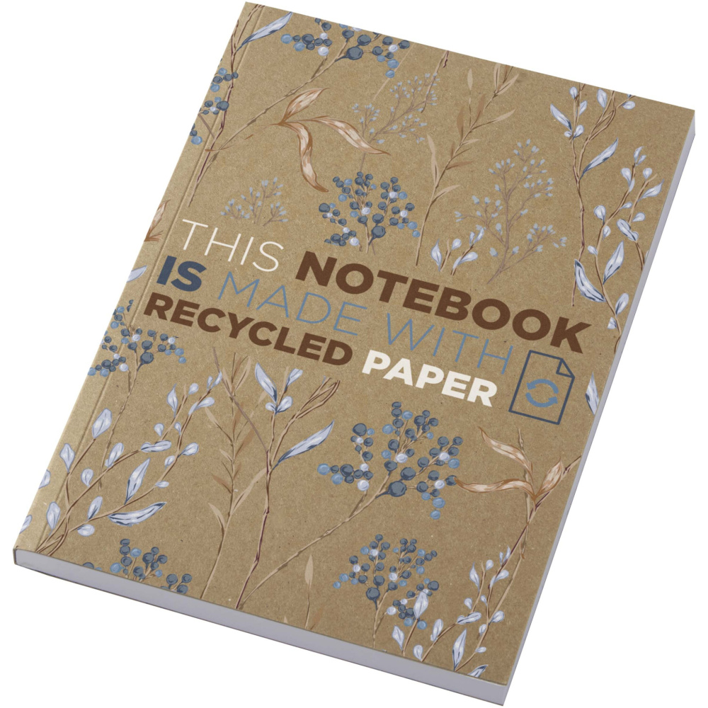 Logo trade corporate gifts image of: Novella Austen A5 recycled soft cover kraft notebook - 100 sheets