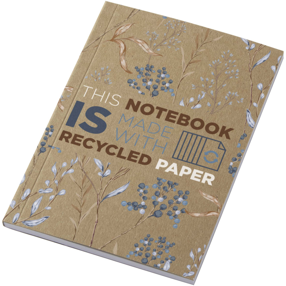 Logotrade promotional giveaway image of: Novella Austen A6 recycled soft cover kraft notebook - 50 sheets