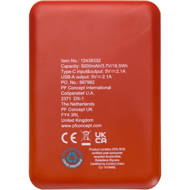 Logotrade corporate gifts photo of: Asama 5000 mAh Type-C recycled plastic power bank