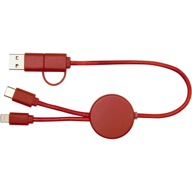Logo trade business gift photo of: Citala 5-in-1 recycled plastic 30 cm data sync and 27W fast charge cable