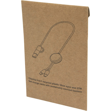 Logo trade promotional merchandise photo of: Citala 5-in-1 recycled plastic 30 cm data sync and 27W fast charge cable