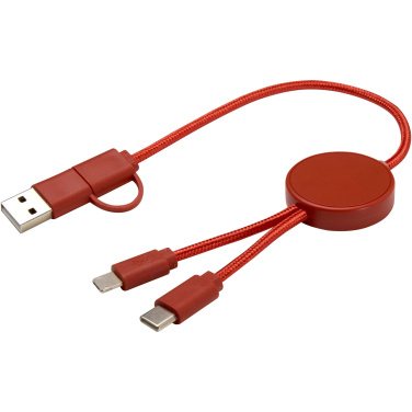Logo trade promotional giveaways image of: Citala 5-in-1 recycled plastic 30 cm data sync and 27W fast charge cable