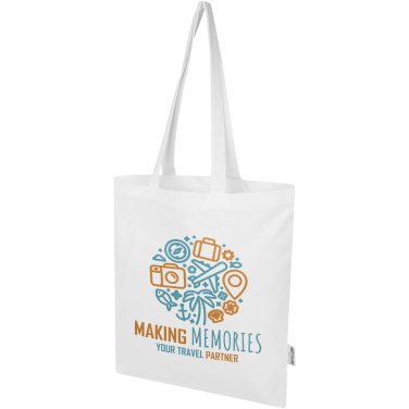 Logo trade promotional products image of: Madras Blend 140 g/m² GRS recycled cotton tote bag 7L