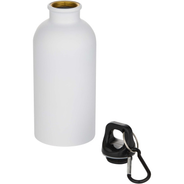 Logotrade promotional items photo of: Oregon 400 ml matte RCS recycled single wall stainless steel water bottle with carabiner