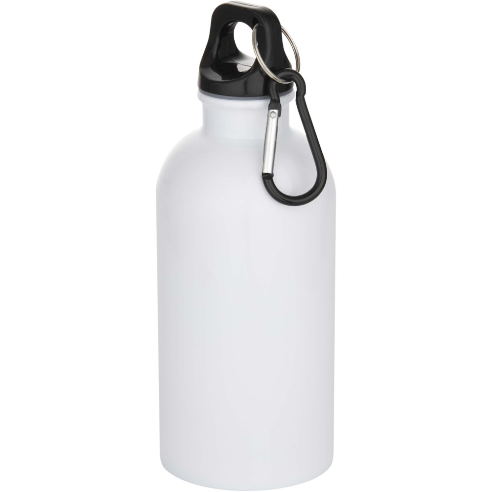 Logo trade promotional merchandise photo of: Oregon 400 ml sublimation RCS recycled single wall stainless steel water bottle with carabiner