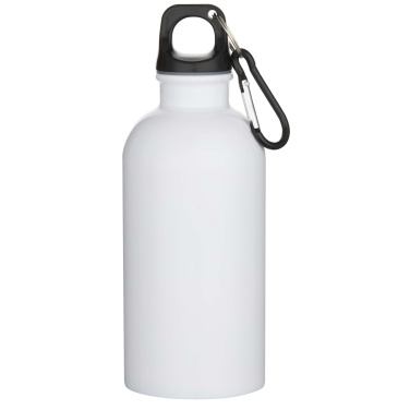 Logotrade promotional merchandise picture of: Oregon 400 ml sublimation RCS recycled single wall stainless steel water bottle with carabiner