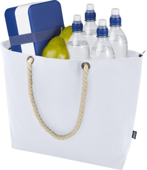 Logo trade corporate gifts picture of: Panama GRS recycled beach cooler tote bag with cord handles