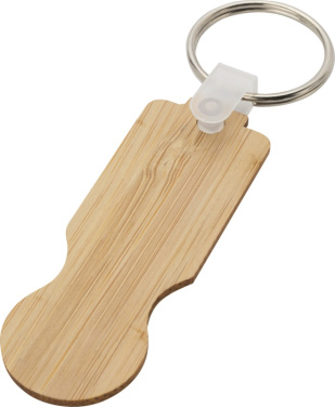 Logo trade promotional giveaways picture of: Ronan bamboo trolley keychain