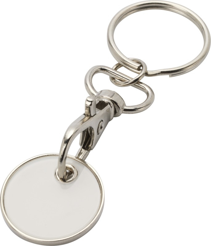 Logo trade promotional products image of: Rory keyring with trolley coin