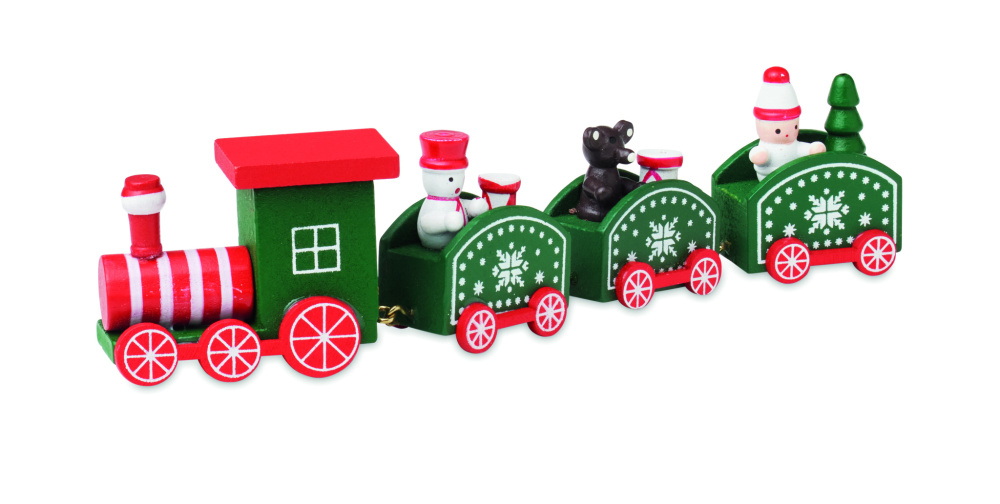 Logo trade business gift photo of: Wooden Christmas train