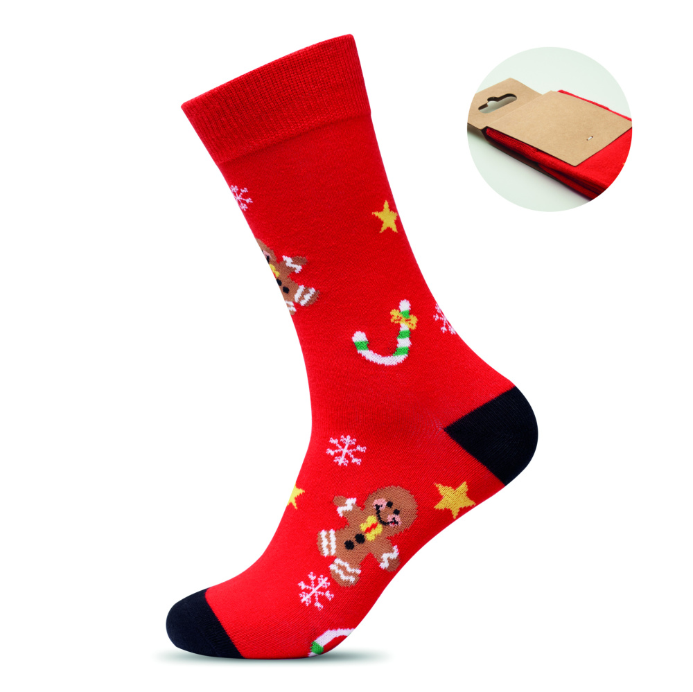Logo trade corporate gift photo of: Pair of Christmas socks L