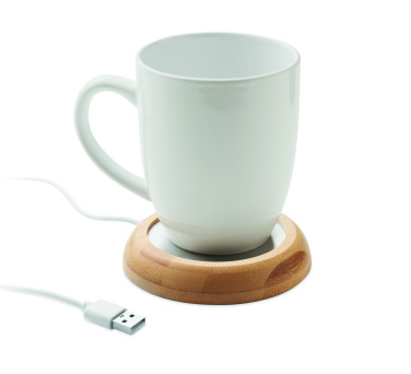 Logo trade promotional merchandise image of: Bamboo mug warmer with USB