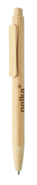 Logo trade advertising products image of: Bamboo automatic ball pen